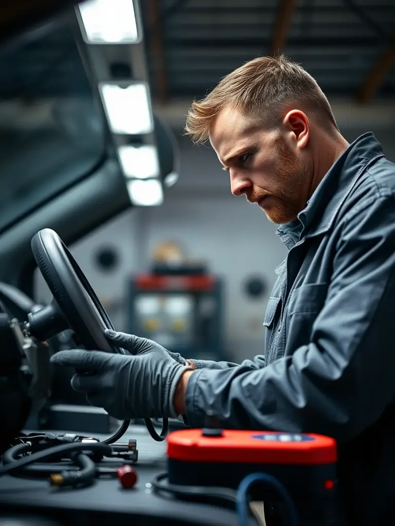 An image of a car's airbag module being reset using specialized diagnostic tools, emphasizing the safety and reliability of Supermaster's airbag reset service.